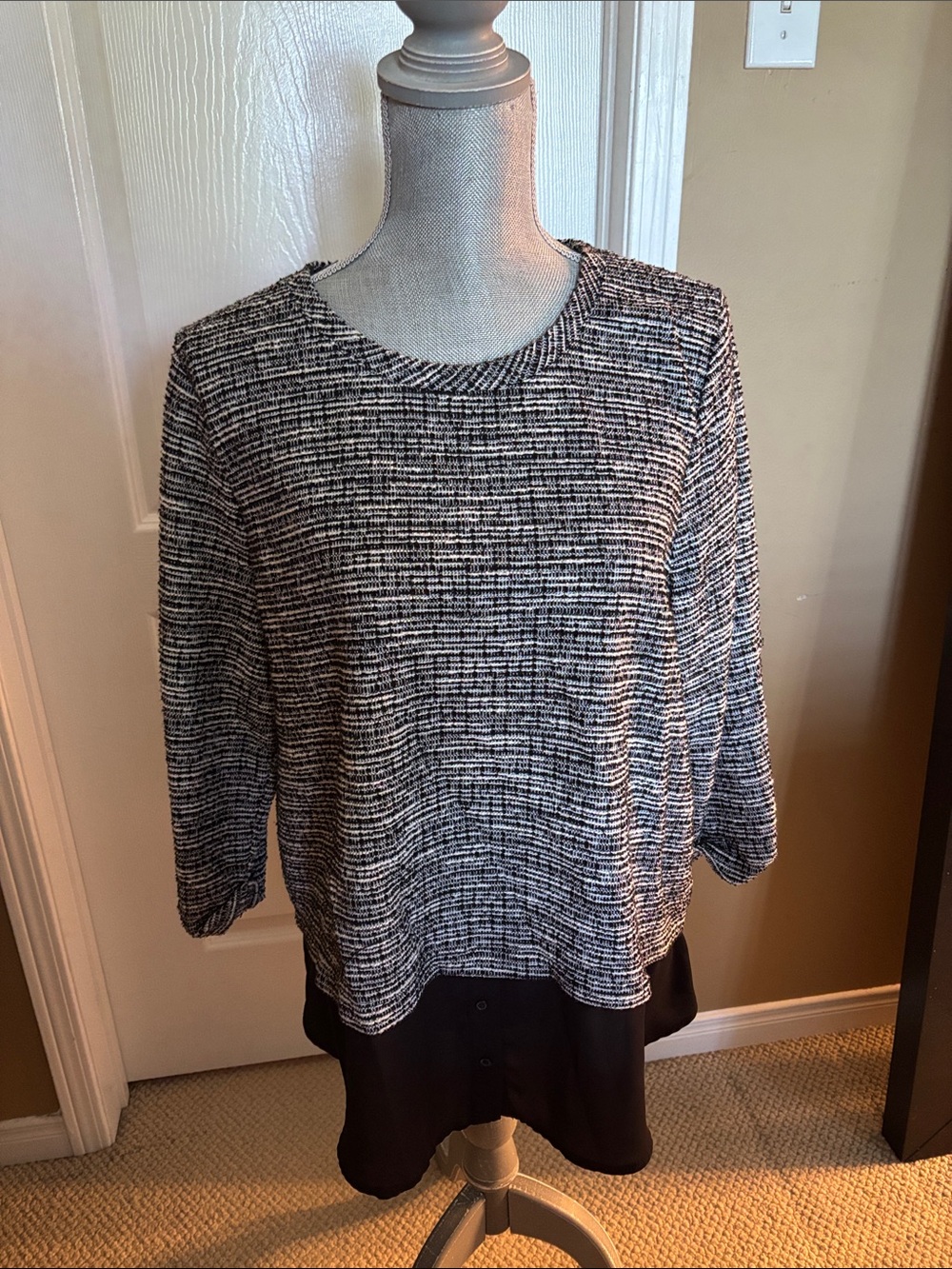 Reitmans Black and White Textured Layered Tunic